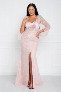 Rochie Olivia lunga pudra