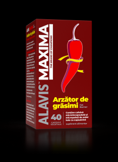 ALAVIS,   MAXIMA FAT BURNER Arzator de grasimi ( favorizeaza transformarea grasimilor in energie)   40Cps Veg