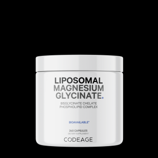 Codeage Liposomal Magnesium Glycinate, Magneziu Bisglicinat Lipozomal cu BioPerine   - Formula Avansata pentru Absorbtie Superioara, 240 cps