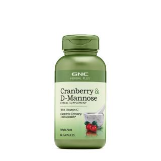 Gnc Herbal Plus Cranberry  D-mannose, Merisor Si D-manoza Cu Vitamina C, 60 Cps