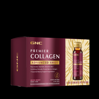 GNC Premier Collagen, Formula Premium de Peptide de Colagen Hidrolizat Marin Lichid cu Aroma de Fructe de Padure, 10 shoturi x 50 ml
