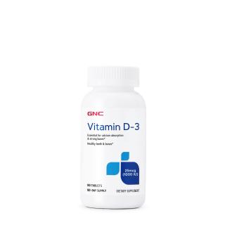 Gnc Vitamin D-3 1000 Iu, Vitamina D-3 - 25 Mcg (1000 Ui) Naturala 100%  Din Lanolina, 180 Tb