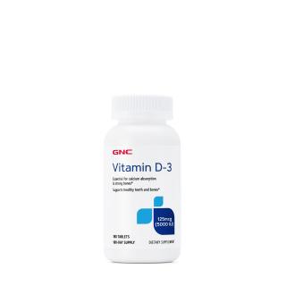 Gnc Vitamin D-3 5000 Iu, Vitamina D-3 - 125 Mcg (5000 Ui) Naturala 100% Din Lanolina, 180 Tb