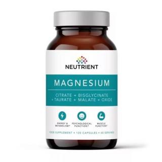 Magnesium Taurate, Bisglycinate, Citrate, Malate, Oxide (120 capsule), Neutrient