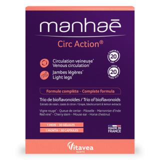 Manhae Circ Action   - Circulatie venoasa, hemoroizi, capilare sparte, picioare grele   30 cps