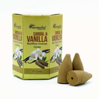 Pachet de 10 CONURI de Tamaie Masala Fum Curgator - Lemn de Santal si Vanilie
