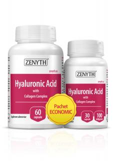 Pachet promotional Hyaluronic Acid with Collagen Complex(regenerarea pielii, parului si unghiilor,sanatatea articulatiilor)