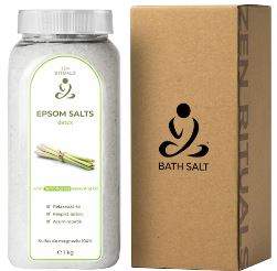 Sare de Baie Epsom (sulfat de magneziu) cu ulei esential de Lemongrass   1 kg