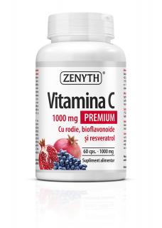 Vitamina C Premium cu Resveratrol 1000 mg, 60 cps.