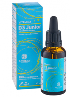 Vitamina D3 Junior ,   800 UI, 30ml ,   supliment natural pentru cresterea sanatoasa a copiilor