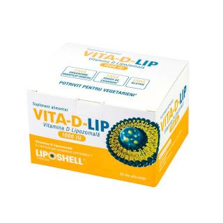 Vitamina D3 Lipozomala 1000 IU COPII  ADULTI LIPOSHELL   (30 plicuri), VITA-D-LIP