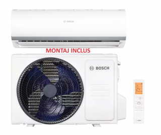 Montaj standard + Bosch Climate 2000, 12000 BTU, A++ A+, Filtru catalizator rece, functie Wind avoid me, functie Follow-me, alb