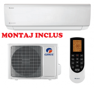 Montaj standard + Gree Bora A4 Silver 12000 BTU GWH12AAB-K6DNA4A, Clasa A++ Wifi - Gree