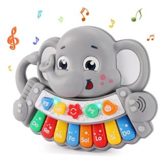 Jucarie interactiva muzicala cu functii si lumini, mini orga Elefant