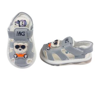 Sandalute model cu ursulet si luminite, Silver Gray