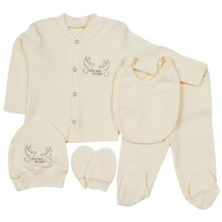 Set 5 piese pentru nou nascuti, model bej