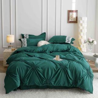 Lenjeri De Pat, 6 Piese, Inimi Brodate, Finet Premium - Verde