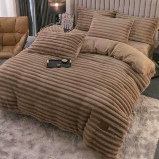 Lenjerie De Pat, 4 Piese, Cu Elastic, Cocolino, Dungi Groase