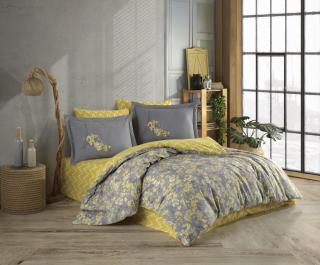 Lenjerie de Pat Bumbac Poplin 2 Persoane - Alanza Sari