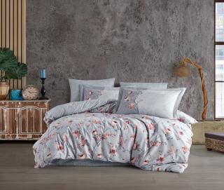 Lenjerie de Pat Bumbac Poplin 2 Persoane - Benita Gri