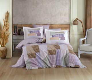 Lenjerie de Pat Bumbac Poplin 2 Persoane - Bermuda Lila