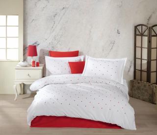 Lenjerie de Pat Bumbac Poplin 2 Persoane - Broderie Lubow Alb