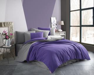 Lenjerie de Pat Bumbac Poplin 2 Persoane - Diamond Uni Mor