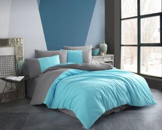 Lenjerie de Pat Bumbac Poplin 2 Persoane - Diamond Uni Turkuaz