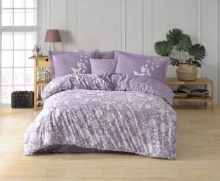 Lenjerie de Pat Bumbac Poplin 2 Persoane - Hira Lila