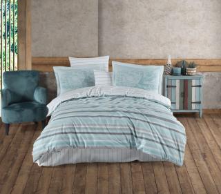 Lenjerie de Pat Bumbac Poplin 2 Persoane - Talisa Aqua