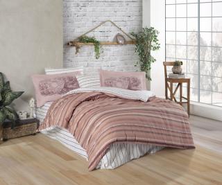 Lenjerie de Pat Bumbac Poplin 2 Persoane - Talisa Bronz
