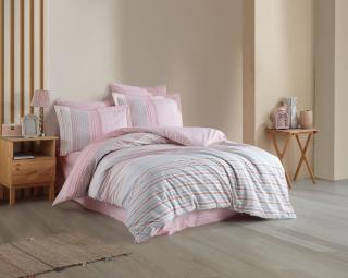 Lenjerie de Pat Bumbac Poplin 2 Persoane - Trella - Pembe