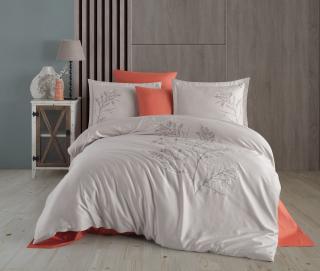 Lenjerie De Pat Premium, Bumbac 100%,  6 piese, Blesk, Bej