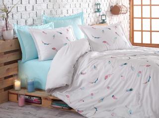 Lenjerie De Pat Premium, Bumbac 100%,  6 piese, Oriel