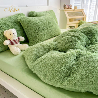Lenjerie De Pat Pufoasa, 6 Piese, FLUFFY -  Green