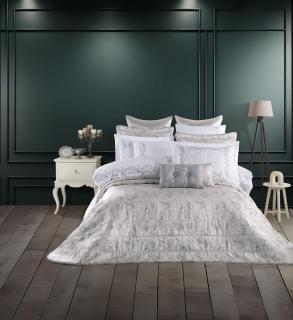 Set Cadou Luxury Jacquard Regal, 11 Piese, Cuvertura Inclusa, Angelina Gri