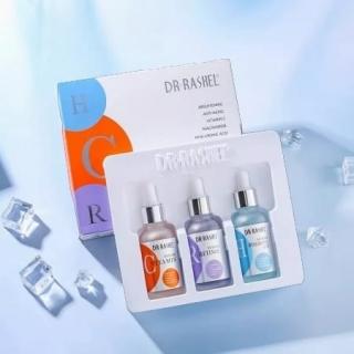 Set 3 seruri Anti - Aging cu Vitamina C, Acid Hialuronic si Retinol - Dr. Rashel Facial Serum pack