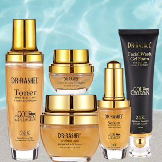 Set 5 produse cu aur si colagen Dr. Rashel 24K Gold With Real Gold Atoms  Collagen
