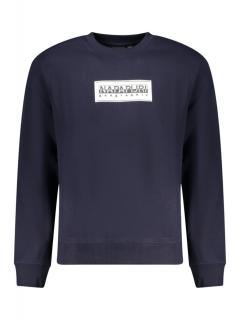Bluza barbati cu imprimeu cu logo, Regular Fit, bleumarin