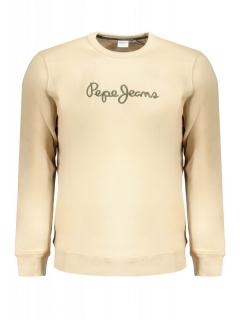Bluza barbati. cu imprimeu cu logo, Regular fit, crem