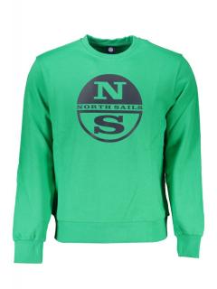 Bluza barbati, cu imprimeu cu logo, Regular fit, verde