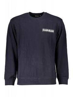 Bluza barbati, cu imprimeu pe fata si pe spate, Regular fit, bleumarin