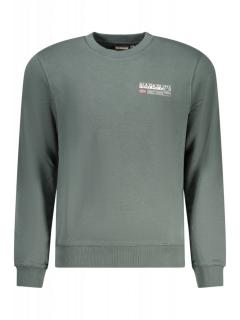 Bluza barbati, cu logo, Regular fit, verde inchis
