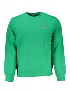 Bluza barbati, cu mini logo brodat, Regular fit, verde