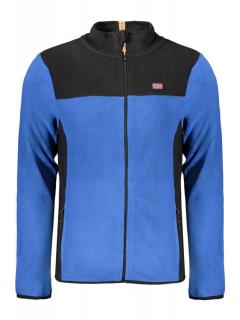Bluza cu fermoar barbati, cu 2 buzunare exterioare, cu logo brodat, albastru