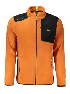 Bluza cu fermoar barbati, cu 2 buzunare exterioare, cu logo brodat, portocaliu