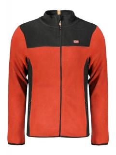 Bluza cu fermoar barbati, cu 2 buzunare exterioare, cu logo brodat, rosu