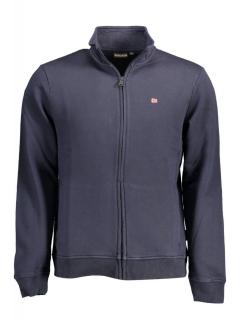Bluza cu fermoar barbati, cu mini logo brodat, Regular fit, bleumarin