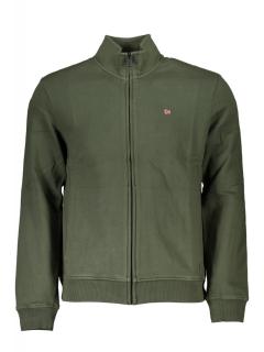 Bluza cu fermoar barbati, cu mini logo brodat, Regular fit, verde