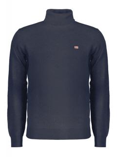 Bluza cu gat barbati, cu logo brodat, Regular fit, bleumarin